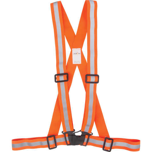 Traffic Harness, High Visibility Orange, Silver Reflective Colour, Medium
