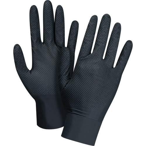 Heavyweight Tactile Grip Examination Gloves, X-Large, Nitrile, 8-mil, Powder-Free, Black