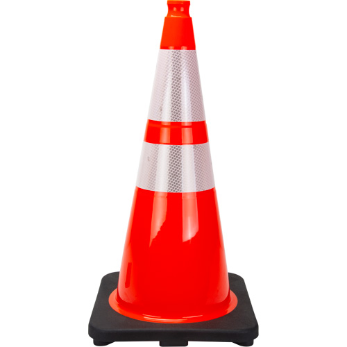 Premium Traffic Cone, 28", Orange, 4" & 6" Reflective Collar(s)