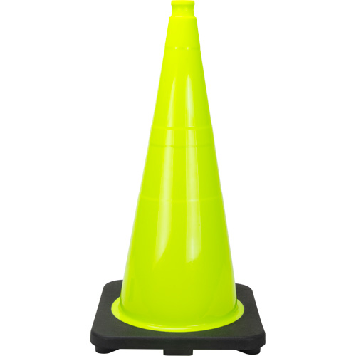 Premium Traffic Cone, 28", Lime Green