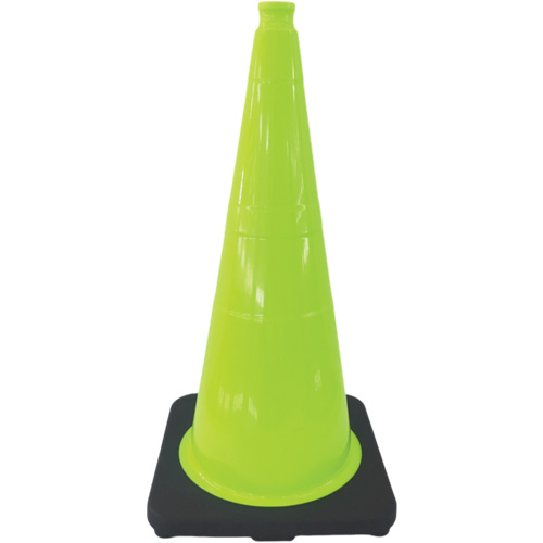 Premium Traffic Cone, 18", Lime Green