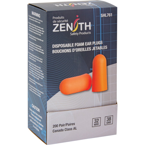 Foam Earplugs, Pair - Polybag
