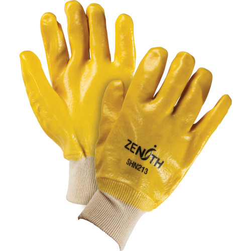 Rough-Finish Chemical-Resistant Gloves, Size 9, 10" L, PVC, Interlock Inner Lining, 47-mil