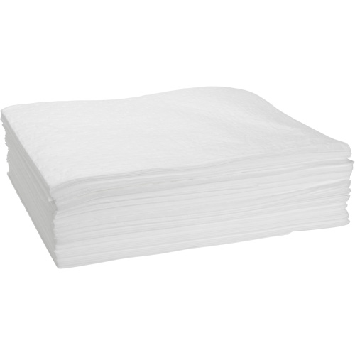 Bonded Sorbent Pads, Oil Only, 15" x 19", 14 gal. Absorbancy