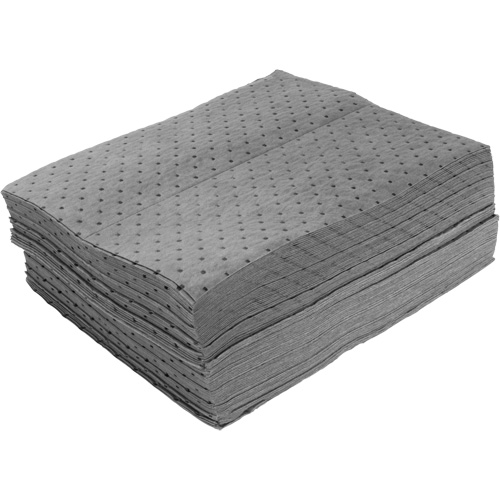 Bonded Sorbent Pads, Universal, 15" x 19", 8 gal. Absorbancy