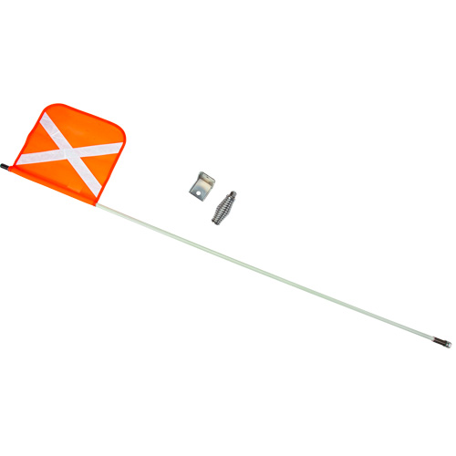 Heavy-Duty Safety Whip, Threaded Mount, 5' High, Orange with Reflective X