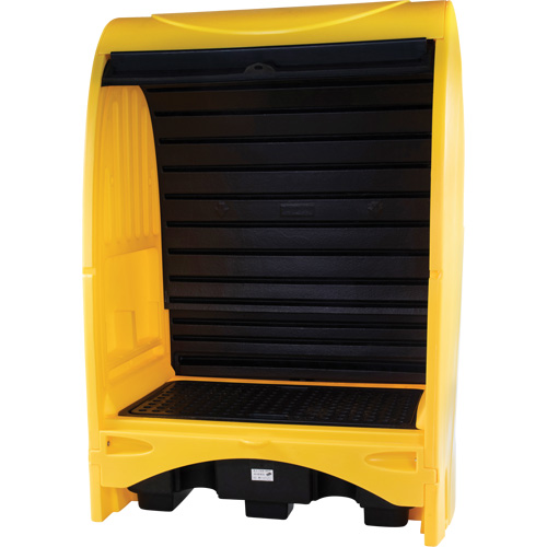 2-Drum Hard Cover Spill Pallet, 43.11" L x 61.61" W x 83.07" H, 1433 lbs. Load Capacity