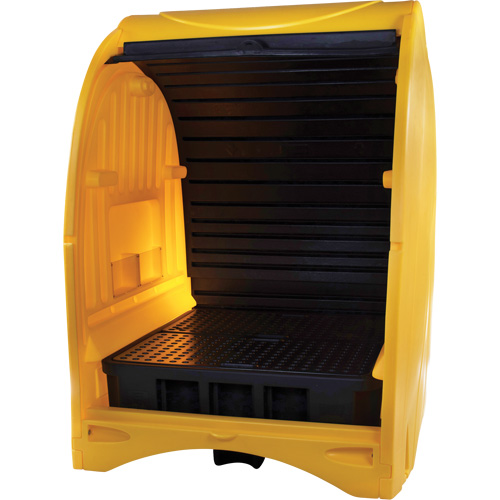 4-Drum Hard Cover Spill Pallet, 68.11" L x 61.61" W x 83.07" H, 1433 lbs. Load Capacity