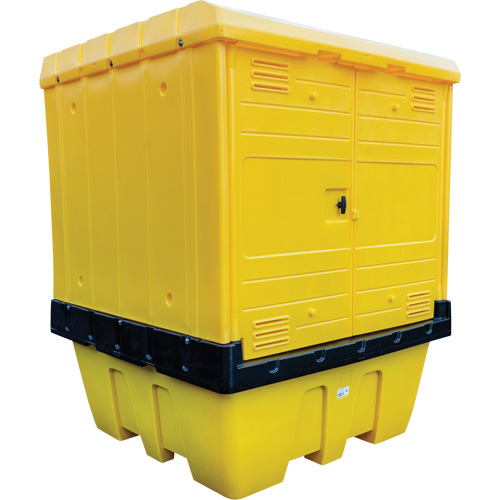 Hard Cover IBC Spill Pallet, 70" L x 70" W x 90" H, 1135 lbs. Load Capacity