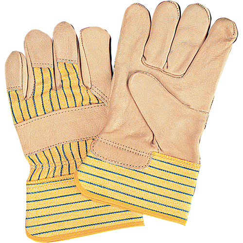 Standard-Duty Dry-Palm Fitters Gloves, Medium, Grain Cowhide Palm, Cotton Inner Lining