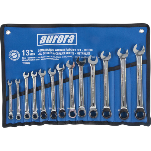 Fixed Head Wrench Set, Combination, 13 Pieces, Metric