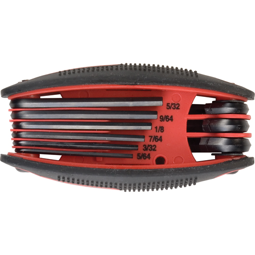 Folding Hex Key Set, 9 Pcs., Imperial