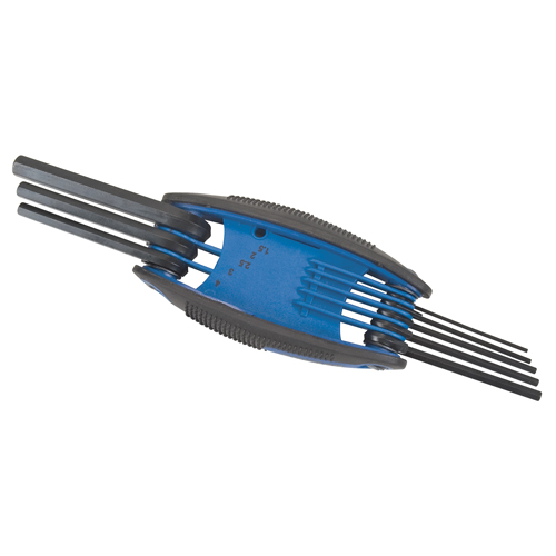 Folding Hex Key Set, 8 Pcs., Metric