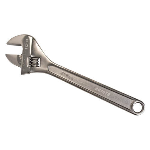 Adjustable Wrench, 15" L, 1-3/4" Max Width, Black