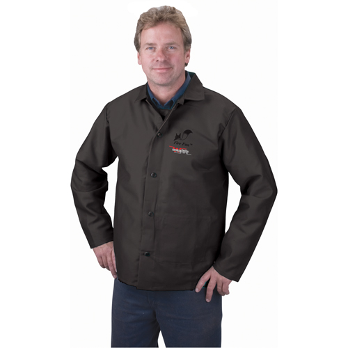 Flame Retardant Jacket, Cotton, 3X-Large, Black