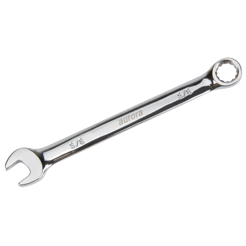 Combination Wrench, 12 Point, 3/8", Chrome Finish