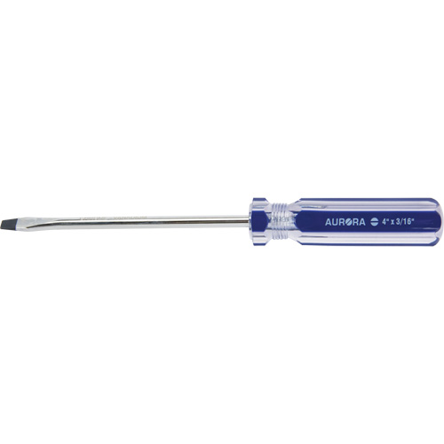 Blue Transparent Striped Slotted Screwdriver