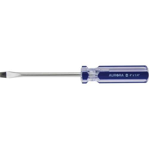 Blue Transparent Striped Slotted Screwdriver