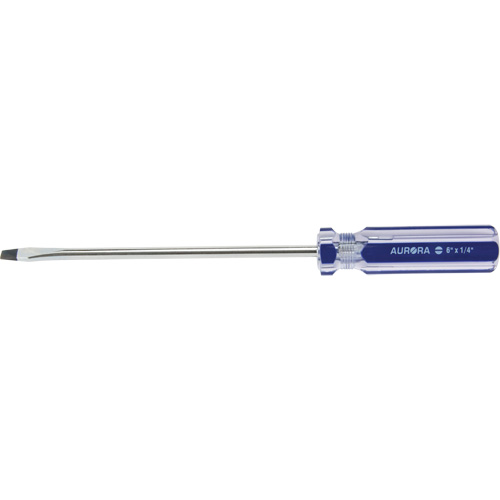 Blue Transparent Striped Slotted Screwdriver