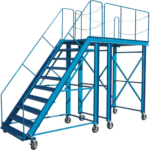Snow Ladder, Steel, 10 Steps, 99" H, 85-1/2" D, 48" Step, Serrated