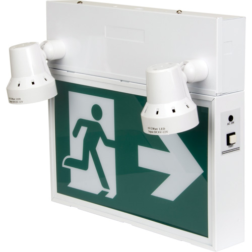 Running Man Sign with Security Lights