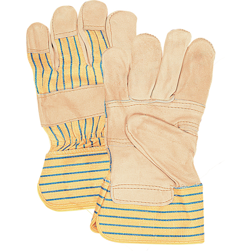 Fitters Patch Palm Gloves, Large, Grain Cowhide Palm, Cotton Inner Lining